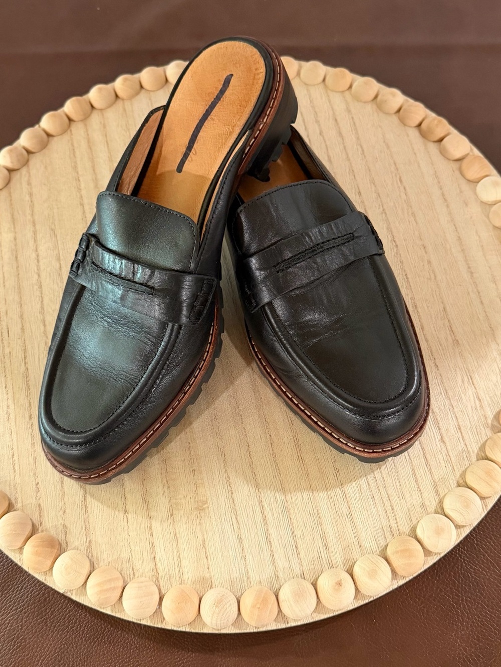 Madewell The Corinne Lugsole Loafer Mule True Black Leather Women’s 8